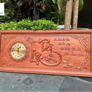Đồng hồ Tài Lộc treo tường gỗ hương MV-002