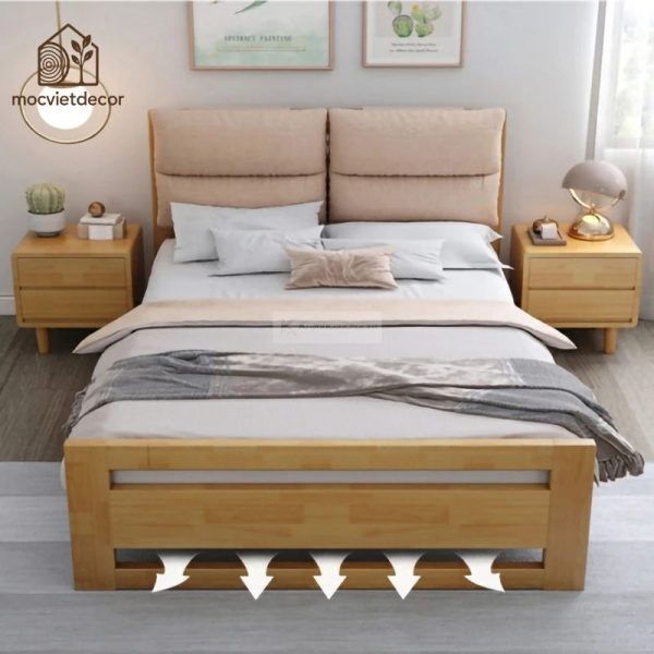 Giường Ngủ Gỗ Tự Nhiên Tối Giản - Hình ảnh 3