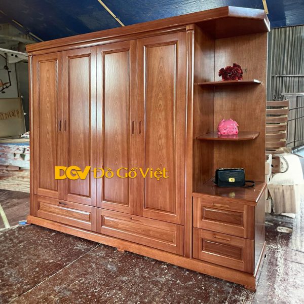 Tủ Quần Áo 4 Cánh Có Kệ 3 Ngăn Kéo - Hình ảnh 2