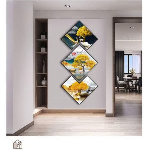 Tranh Treo Tường Phòng Khách Hươu Và Cây Lá Vàng